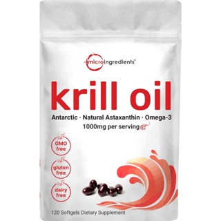 Viên uống dầu nhuyễn thể Krill Oil 1000mg / 2000mg Omega-3 Micro Ingredients [Hàng Mỹ]