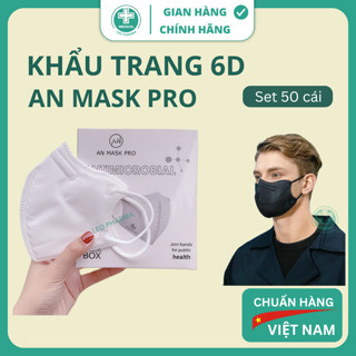 Khẩu Trang 6D An Mask Pro [Set 50 Cái] Chống Bụi Mịn Hàng Chính Hãng Công Nghệ Nano (6D An Mask 99+)