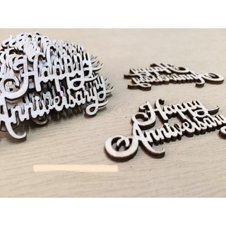 [Gói 1/3/5 cái] Chữ gỗ HAPPY ANNIVERSARY bằng gỗ [trang trí thiệp, scrapbook, sổ tay]