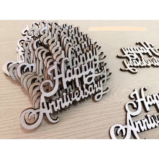 [Gói 1/3/5 cái] Chữ gỗ HAPPY ANNIVERSARY bằng gỗ [trang trí thiệp, scrapbook, sổ tay]