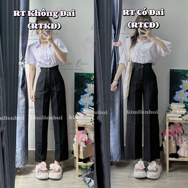 [RT] Quần Tây Ống Rộng 1 Nút Cài Thẳng