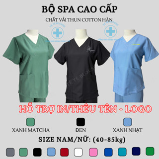 Bộ scrubs Bác sĩ CAO CẤP, đồng phục Spa, Phòng khám, quần áo cổ tim Dược sĩ, Điều dưỡng hàng đẹp