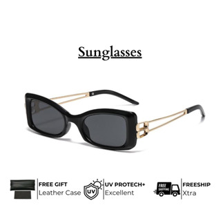 Kính râm, cùng phong cách với người nổi tiếng trên Internet, thiết kế cổ điển, gọng đen sáng, mắt mèo, cổ điển, tấm che