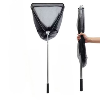 Vợt cá inox gấp gọn có dạng tam giác liền vành