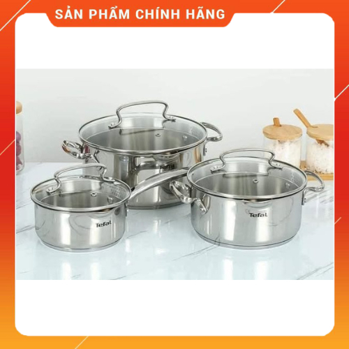 Bộ 3 Nồi Inox Tefal Duetto Plus – G719S674