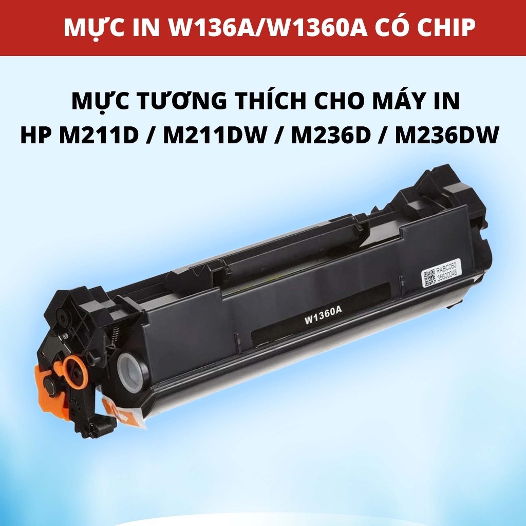 Hộp mực 136A có chip dùng cho máy in HP M211d HP M211dw HP M236dw HP M236 - Cartridge 136A - W1360A