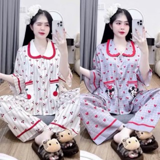 Bộ tay lững thiết kế mới , đồ bộ pijama lụa mềm mịn mát, pijama nữ giá rẻ , đồ bộ nữ , pizama nữ , bộ ngủ , pijama p97