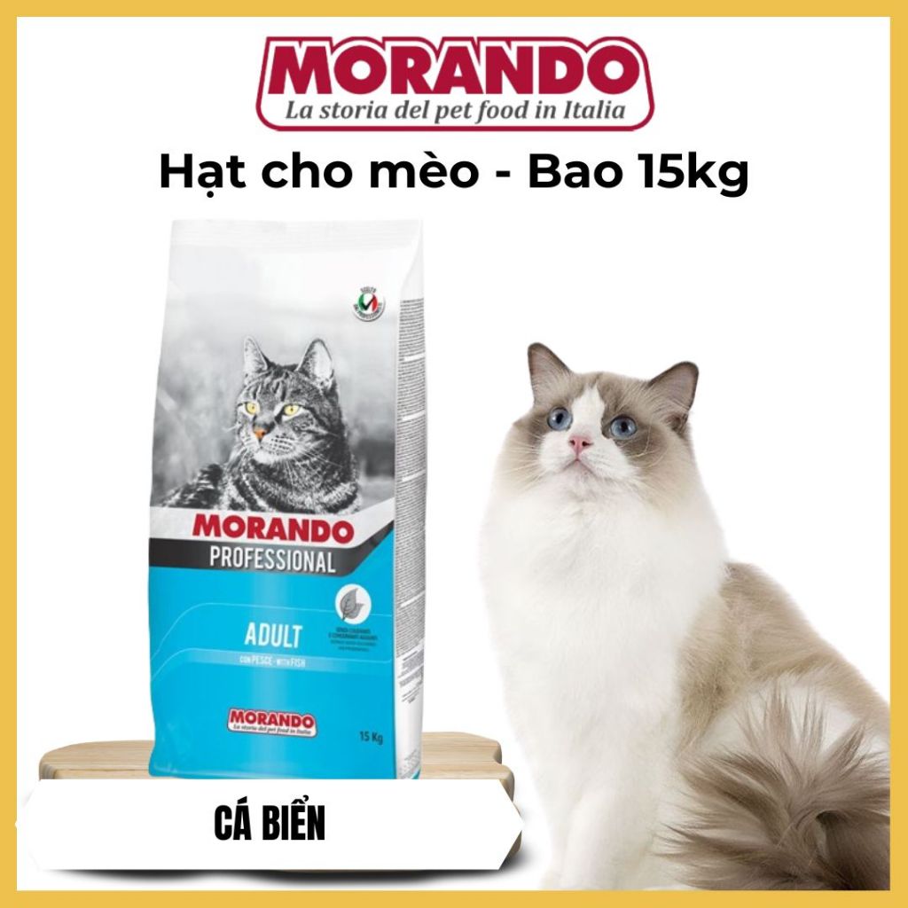 [MUA 1 BAO + TẶNG 2 LON PATE - KHỐI LƯỢNG 15KG] Hạt thức ăn khô cho Mèo Morando Professional Nhập Khẩu từ Ý