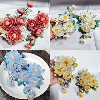 Hoa trà, hoa cài hầu đồng, trâm cài tóc phong cách cổ trang - MTD4625 - Handmade by PudyPudy