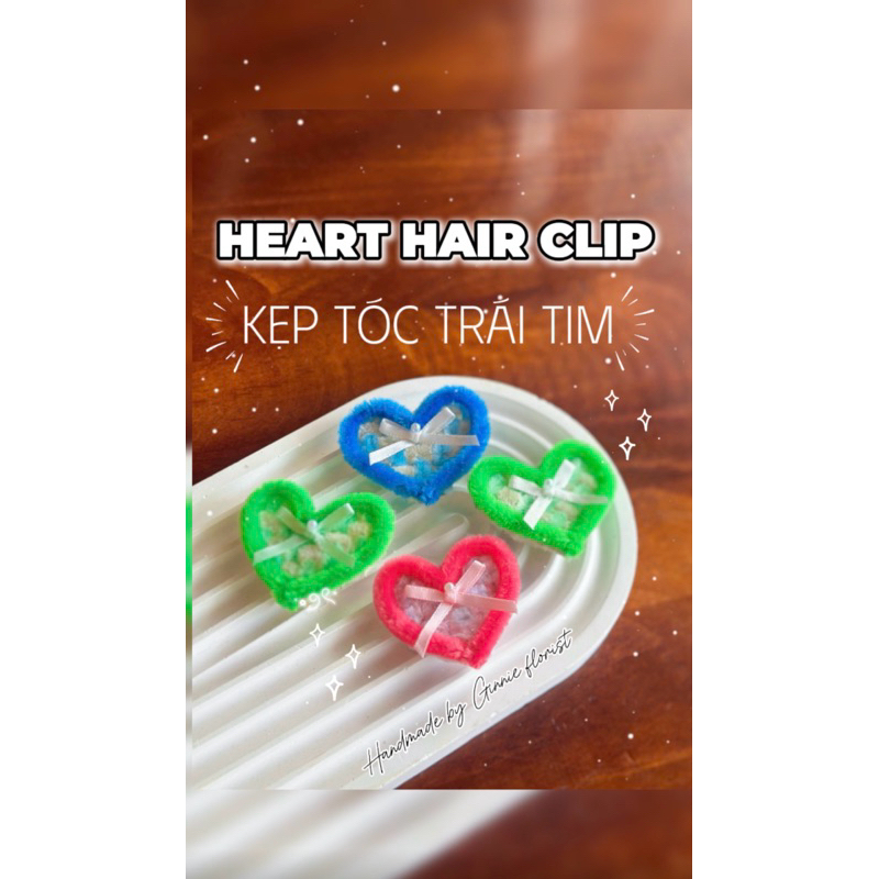 Kẹp Tóc Trái Tim Đan - Handmade by Ginnie Florist