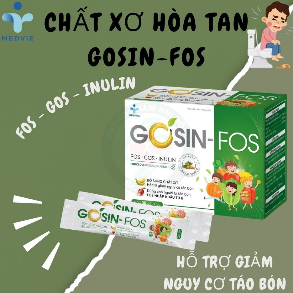 Gosin FOS bổ sung chất xơ giảm nguy cơ táo bón hộp 30 gói