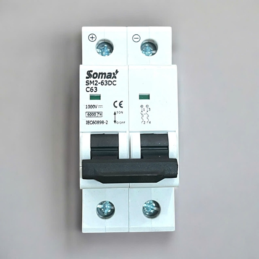 Cắt sét DC chất lượng tốt - Aptomat CB DC 2P 1000V Somax xịn