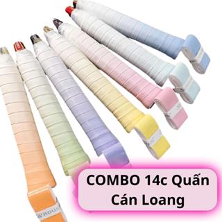 COMBO 14C Quấn Cán Vợt Cầu Lông Màu Pastel, Cuốn Cán Vợt Loang Màu Đẹp Cầm Chắc Tay Thấm Hút Mồ Hôi