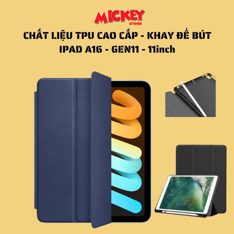 Bao Kaku TPU có khay cài bút gập dựng thông minh cho IPad A16 Gen11 11inch - bao da IPad Gen10(A16)
