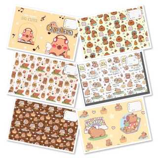  Xấp 10 cái Bìa bao vở capybara  kèm giấy kiếng và nhãn giấy bao tập tiện lợi bìa bao tập  mẫu ngẫu nhiên  