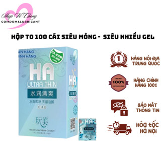 Bao Cao Su HA bule Ultra Thin hộp 100 cái,nội địa Trung Quốc.Bao cao su gia đình,nhà nghỉ khách sạn,nhiều gel 