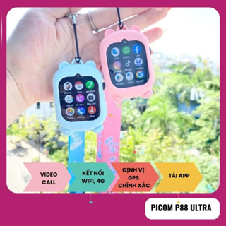 Đồng hồ thông minh trẻ em PiCom P88 Ultra định vị GPS nghe gọi video kết nối wifi nhắn tin sms tải app