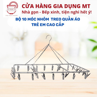 MÓC DÙ INOX KẸP – 3 MIỀN - Phơi Đồ Em Bé, Tất Vớ, Nón