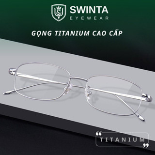 Gọng Kính Mắt Nữ Nam Titanium SWINTA SW9 Chính Hãng Gọng Chữ Nhật Bo Tròn Phong Cách Hiện Đại - Siêu Nhẹ