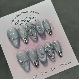 Nail box mắt mèo ánh trăng xanh nhạt không kén da, vivannailbox