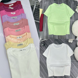  Áo Thun Gân Fom Vừa   ATL TRƠN  size M-L Mặc Xinh 