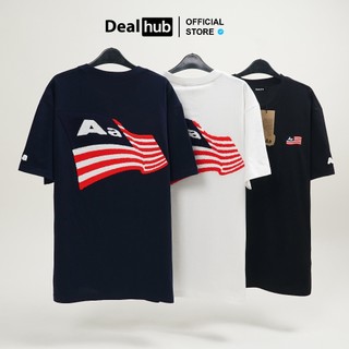  Áo Thun Aastu Thêu Xù Dệt Nổi Lá Cờ Mỹ Flag Logo Tee Form Rộng Local Brand 