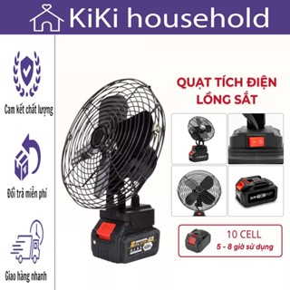 Quạt Tích Điện Để Bàn Mang Theo 2 Chế Độ Gió Pin Trâu Rời 10 Cell 48v Dùng Liên Tục 8h Siêu Khoẻ