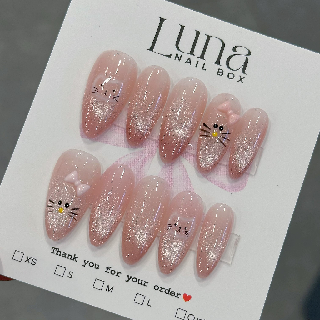 L176 Nail box thiết kế , nail box mắt mèo kim cuong. Luna nail box