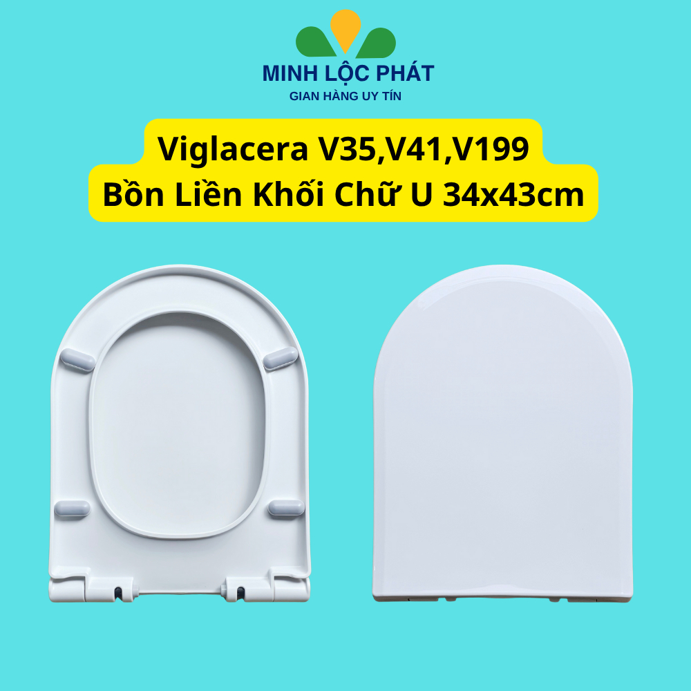 Nắp Bồn Cầu Đóng Êm Viglacera V35 - V41 - V199 Phủ Bóng Chống Ố
