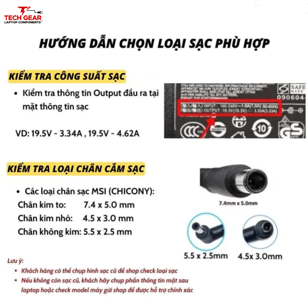 Sạc Laptop MSI Gaming, Sạc CHICONY, Sạc MSI BRAVO, MSI GF63, 19.5V 20V 6.15A/7.7A/9A/9.23A 120W 150W 180W, BH 12 Tháng | BigBuy360 - bigbuy360.vn