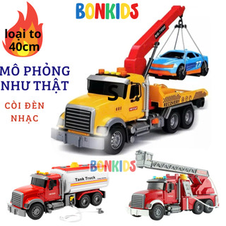  Xe cứu hộ đồ chơi CỠ TO xe công trình xe cứu hỏa đồ chơi xe ô tô đồ chơi cho bé trai máy bay cứu hộ trực thăng Bon Kids 