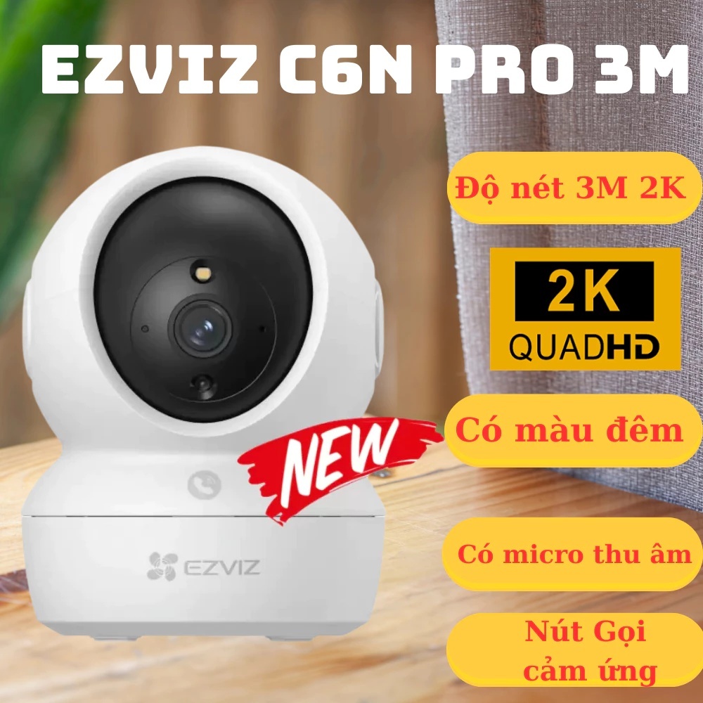 Camera wifi Ezviz C6N H6C PRO chính hãng, đàm thoại, xoay 360 độ - Hàng Chính Hãng (Bảo Hành 24TH)