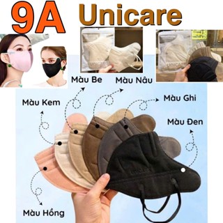 [BÁN GIÁ SỈ 500 CÁI] Khẩu Trang 9A Unicare 5 Lớp Lọc, che kín mặt, chống nắng gò má và bụi mịn kháng khuẩn cao - vinmask