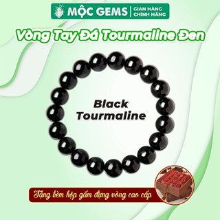 Vòng Tay Đá Tourmaline Đen Tự Nhiên Mộc Gems Giúp Bảo Vệ Tinh Thần Và Ổn Định Cảm Xúc