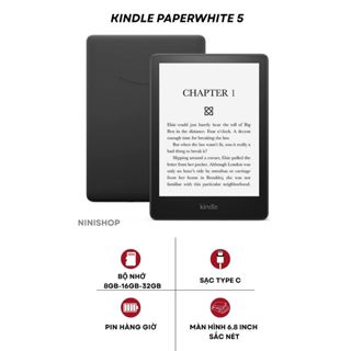 Máy đọc sách kindle paperwhite 5 bảo hành 1 năm tặng bao da gồm 2 phiên bản 8gb và 32gb