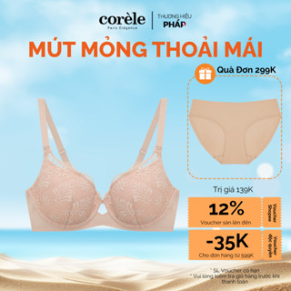 [Cup B,C,D,E] Áo ngực nữ Bigsize có gọng, đệm mỏng nhẹ, phối ren quyến rũ, chuẩn OEKO-TEX | CORÈLE 3088B-1