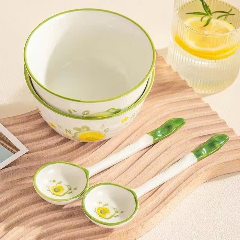 (TẶNG THÌA) SET BÁT SỨ QUẢ BƠ, NƠ XINH, LỢN HỒNG- GẤU CHO BÉ DỄ THƯƠNG