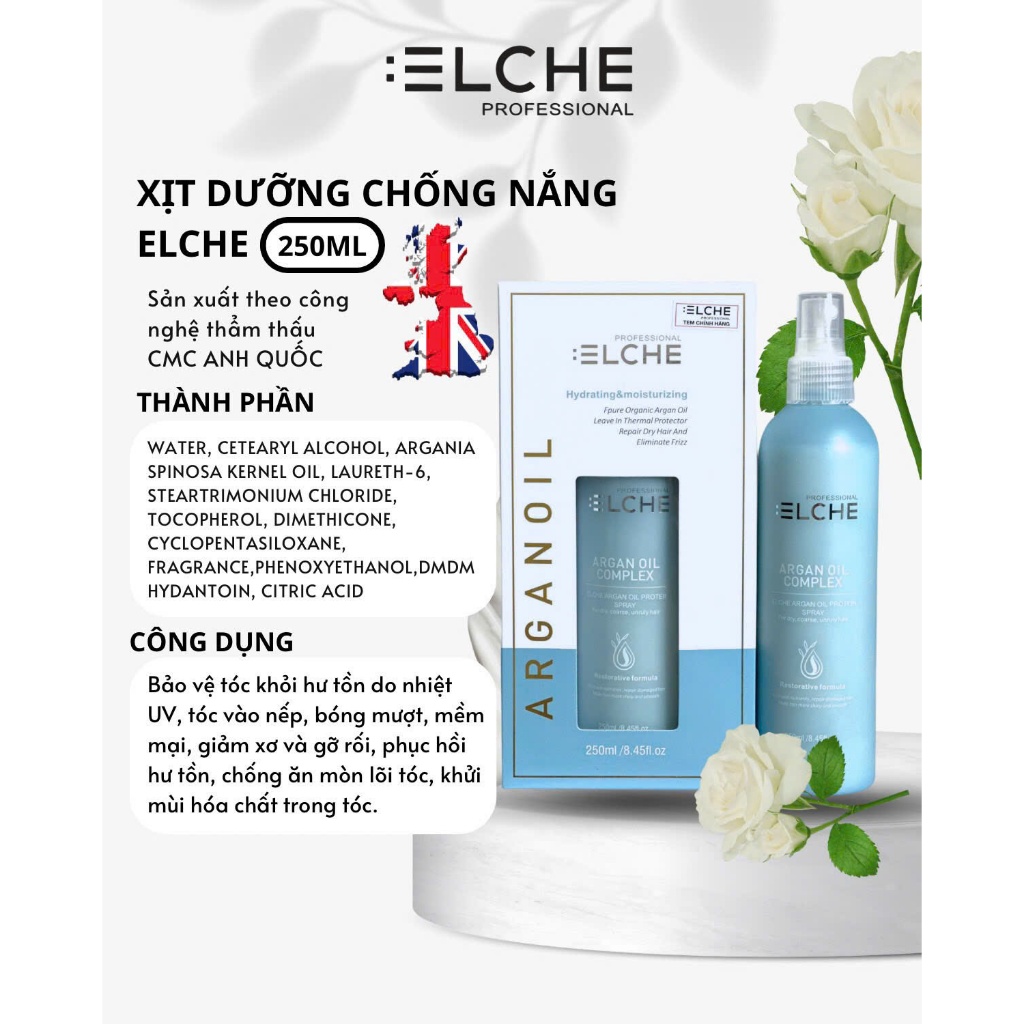 Chai xịt dưỡng chống nắng tóc ELCHE 250ml