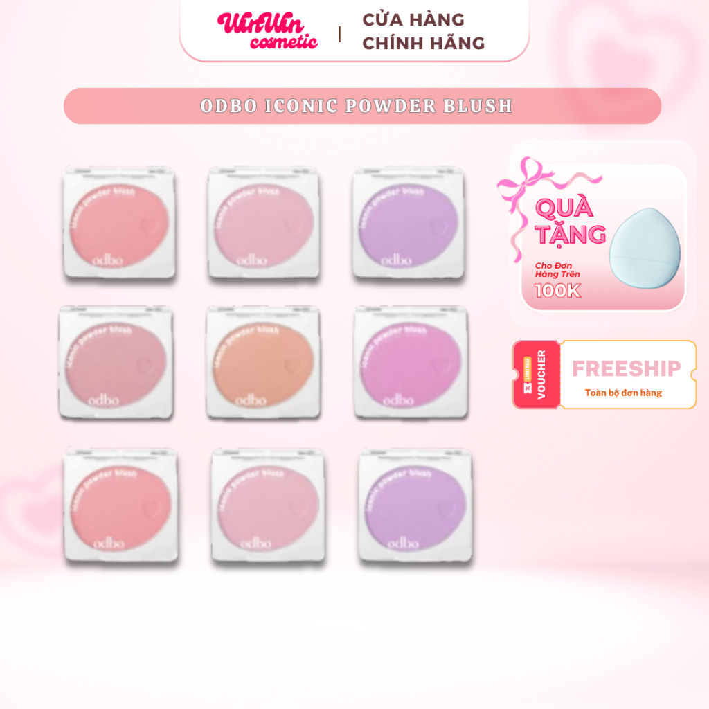 Phấn Má hồng Odbo Iconic Powder Blush phấn mịn bám lì 4.2gram OD1325 - Thái Lan