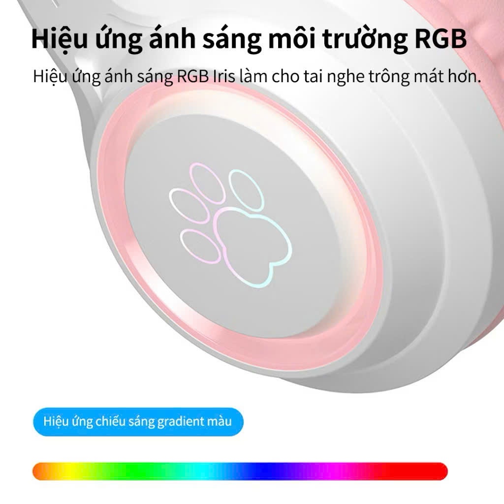 Tai Nghe Mèo Chụp Tai Có Dây Kèm Micro,Tai Nghe Dễ Thương SY-G35 Chơi Game Học Online Có Đèn RGB Led | BigBuy360 - bigbuy360.vn