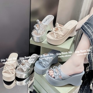 Dép xuồng 2 nơ tăng chiều cao 10 phân nhẹ dễ đi (D0290)