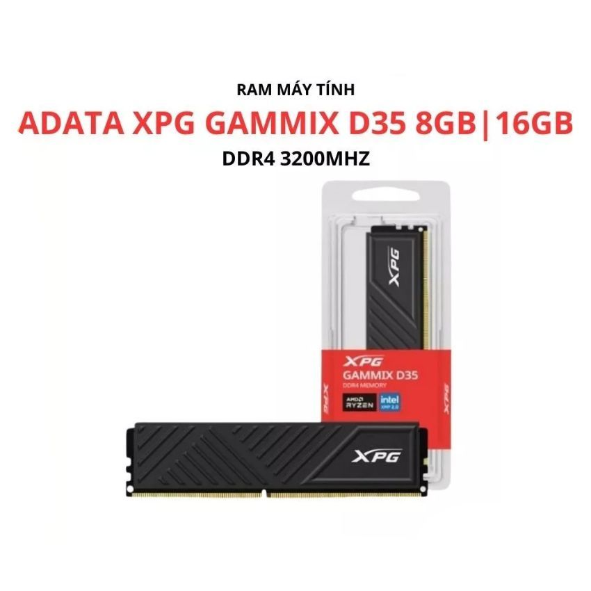 RAM MÁY TÍNH ADATA XPG GAMMIX D35 16GB (1 x16GB)/ 8GB (1 x8GB) DDR4 3200MHz -AX4U320016G16A-SBKD35