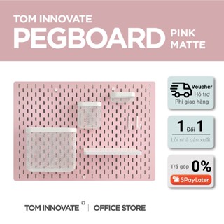 (Tặng Phụ Kiện) BẢNG CÀI TREO TƯỜNG PEGBOARD MÀU HỒNG BẢNG KỆ LỖ TREO TƯỜNG TRANG TRÍ PHÒNG HỌC