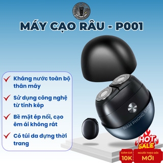 Máy Cạo Râu Điện Mini Cao Cấp PR P001 Chống nước Pin Sạc Lưỡi Tự Mài Cạo Êm Không Đau Rát