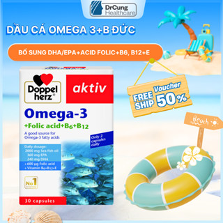 Dầu Cá Omega 3 Doppelherz - Bổ Sung Omega 3, Acid Folic, Duy Trì Sức Khỏe Tim Mạch (30V)
