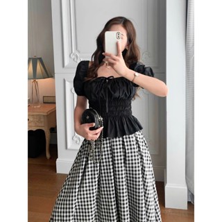 Áo Babydoll Linen Kiểu Xinh Tay Phồng, Bo Thân Nơ Coquette Xinh Xắn Chất Vải Mịn Siêu Mát