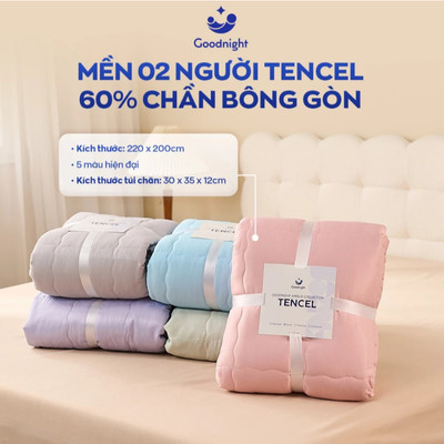 (Quà tặng không bán) Chăn hè Tencel, chăn chần bông Goodnight Airsilk