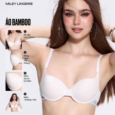 Áo Ngực Nữ Phối Lưng Logo  Miley Lingerie Vải Sợi Thiên Nhiên Bamboo BRB01001