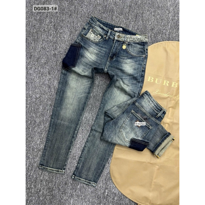 quần bò dài nam DG dk boutique màu xanh mài chất jean dầy giữ phom bền màu,phom dáng chuẩn siêu cấp 