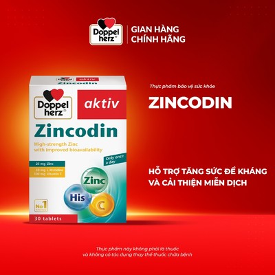 Viên uống bổ sung kẽm Doppelherz Zincodin hỗ trợ tăng sức đề kháng (Hộp 30 viên)